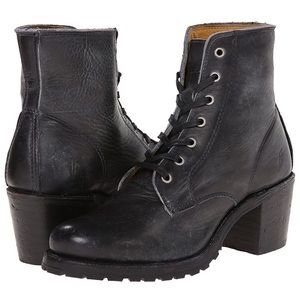 Frye Sabrina 6G Lace Up Boot - Black